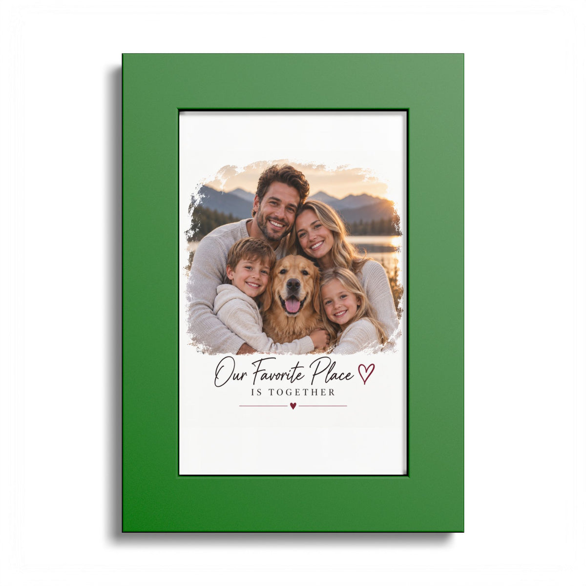 Colored Frame Poster – Personalized Family Photo Print (“Our Favorite Place Is Together”)