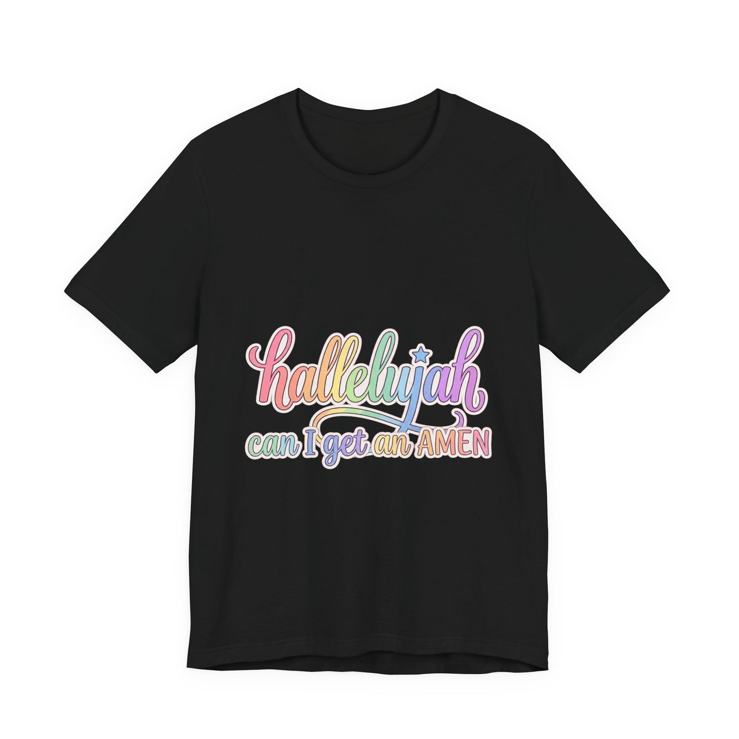 Hallelujah can I get an Amen T-Shirt | Christian faith typography, colorful praise