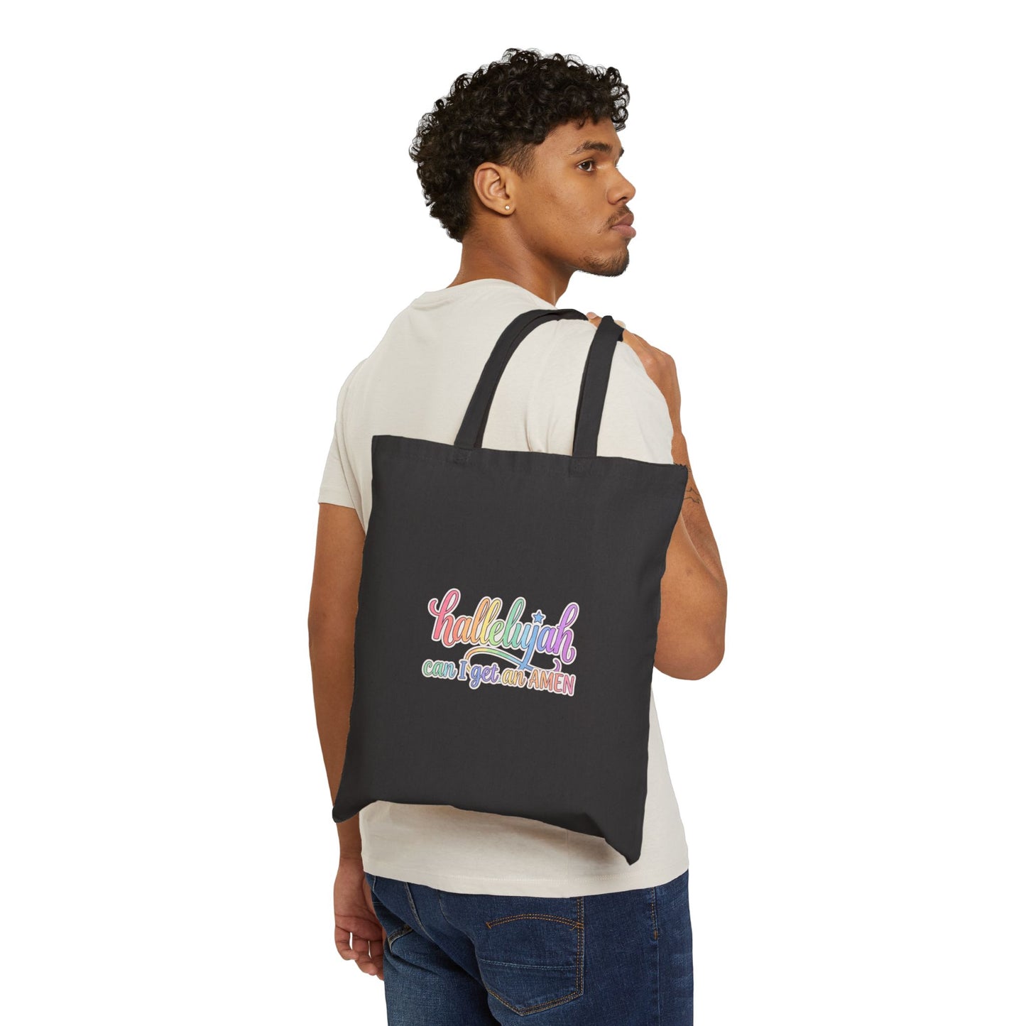 Hallelujah Rainbow Script Tote | Christian Faith Typography, Everyday Gratitude