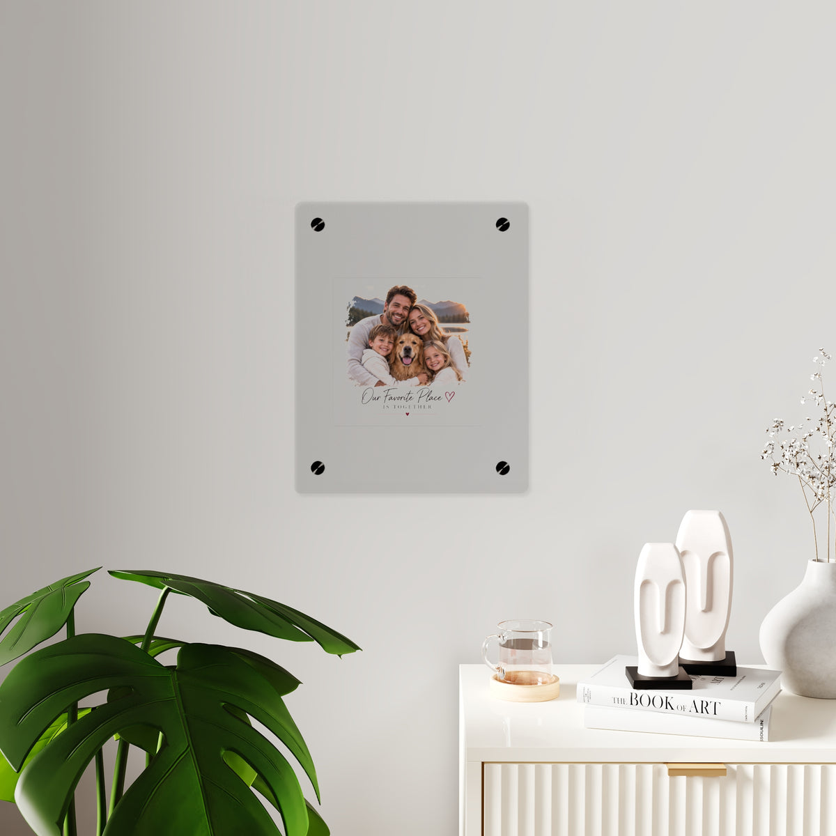 Acrylic Wall Art Panel — Personalized Family Photo "Our Favorite Place Is Together"