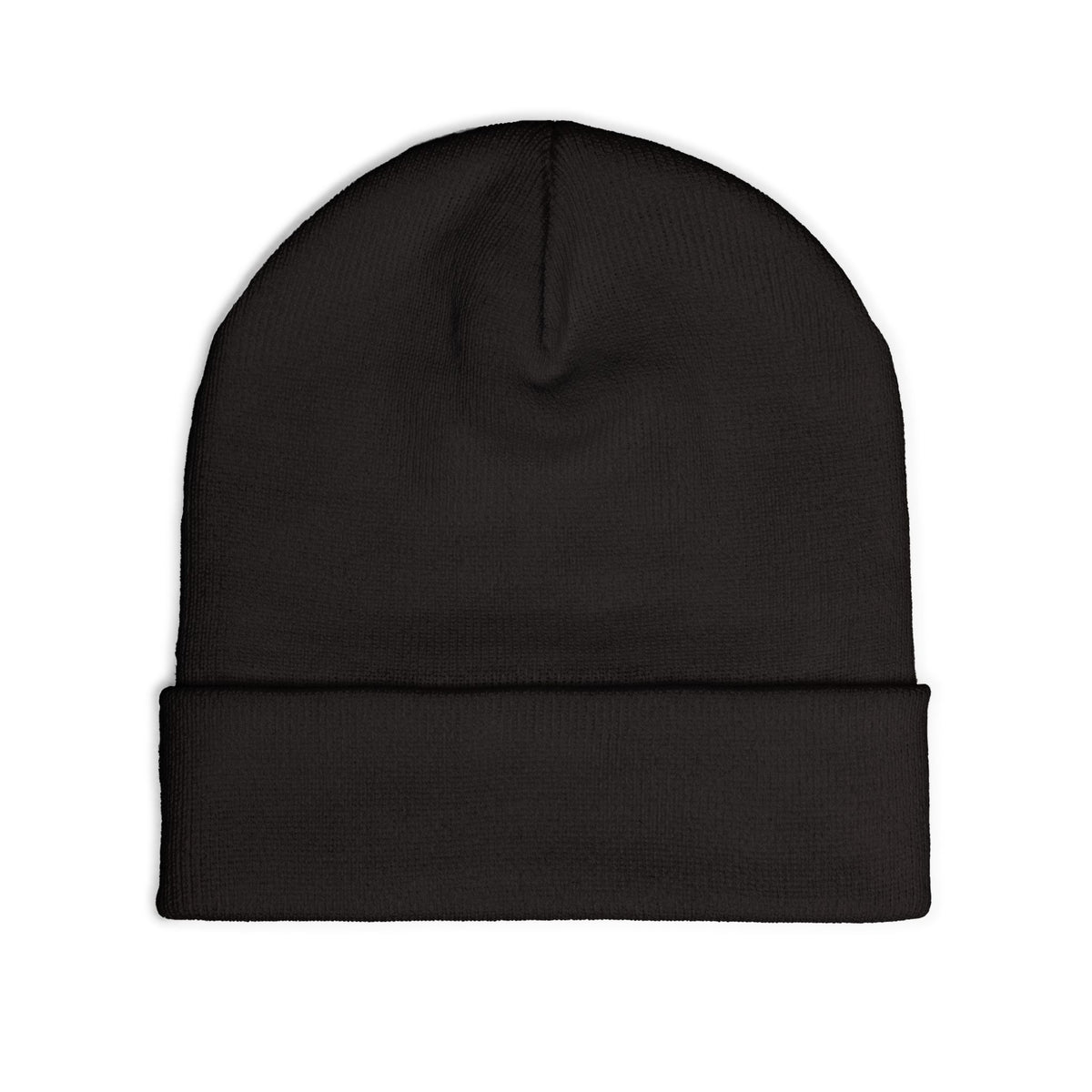 Embroidered Meditating Woman Knit Beanie — Cozy Yoga & Mindfulness Winter Hat