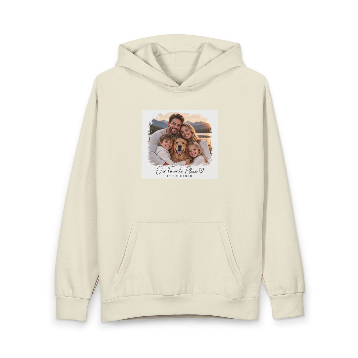 Custom Photo Family Hoodie — "Our Favorite Place" Personalized Pullover