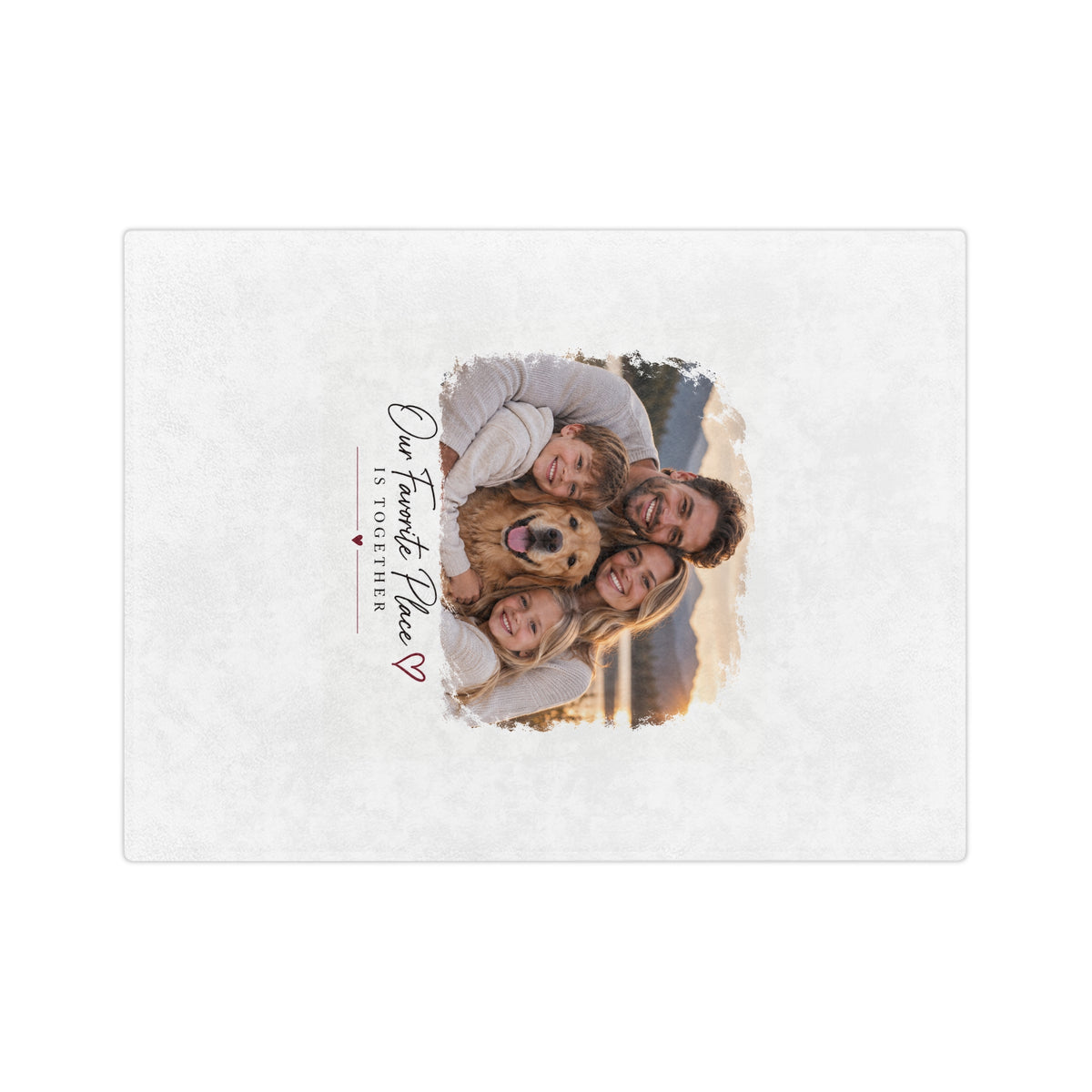 Personalized Photo Blanket - "Our Favorite Place Is Together" Velveteen Throw