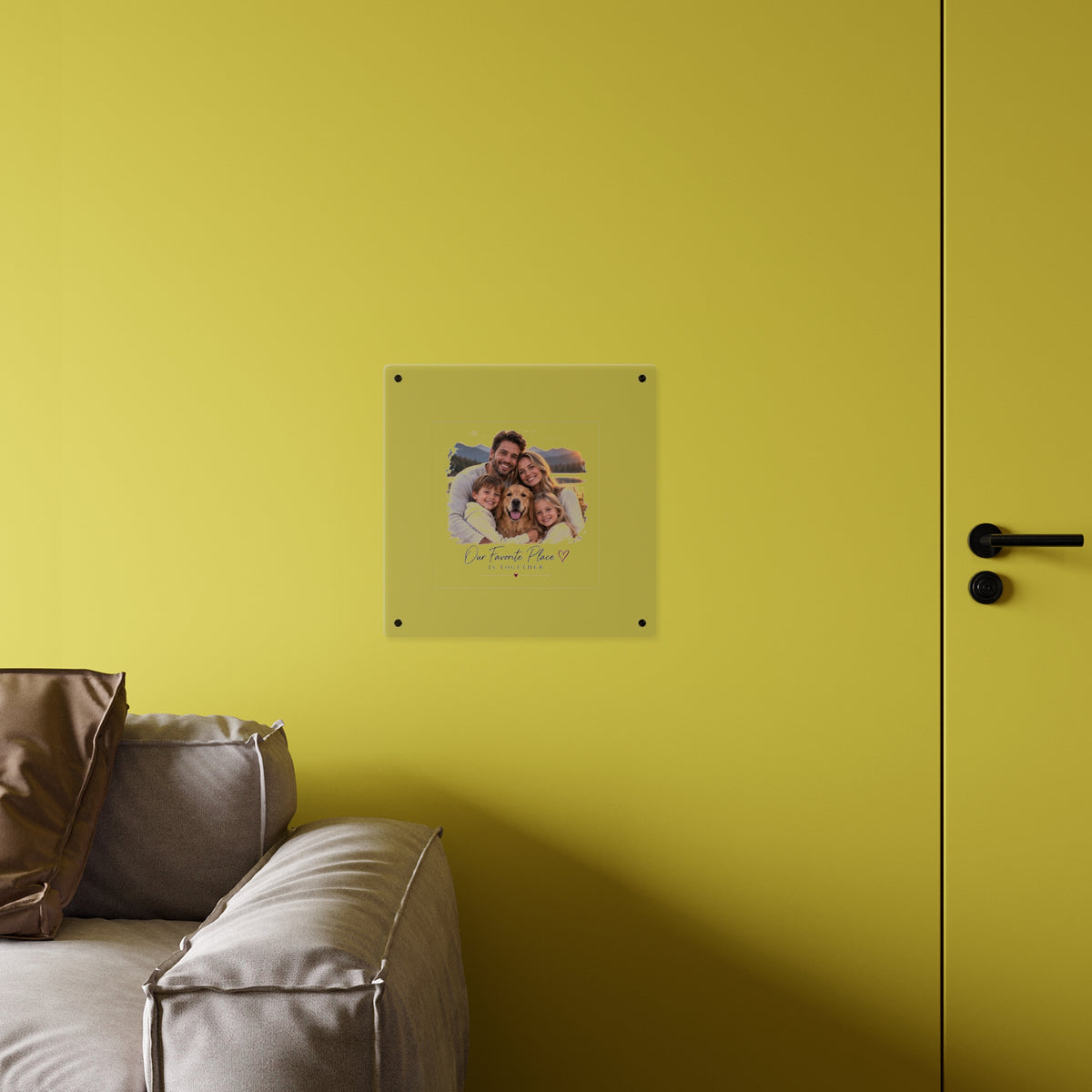 Acrylic Wall Art Panel — Personalized Family Photo "Our Favorite Place Is Together"
