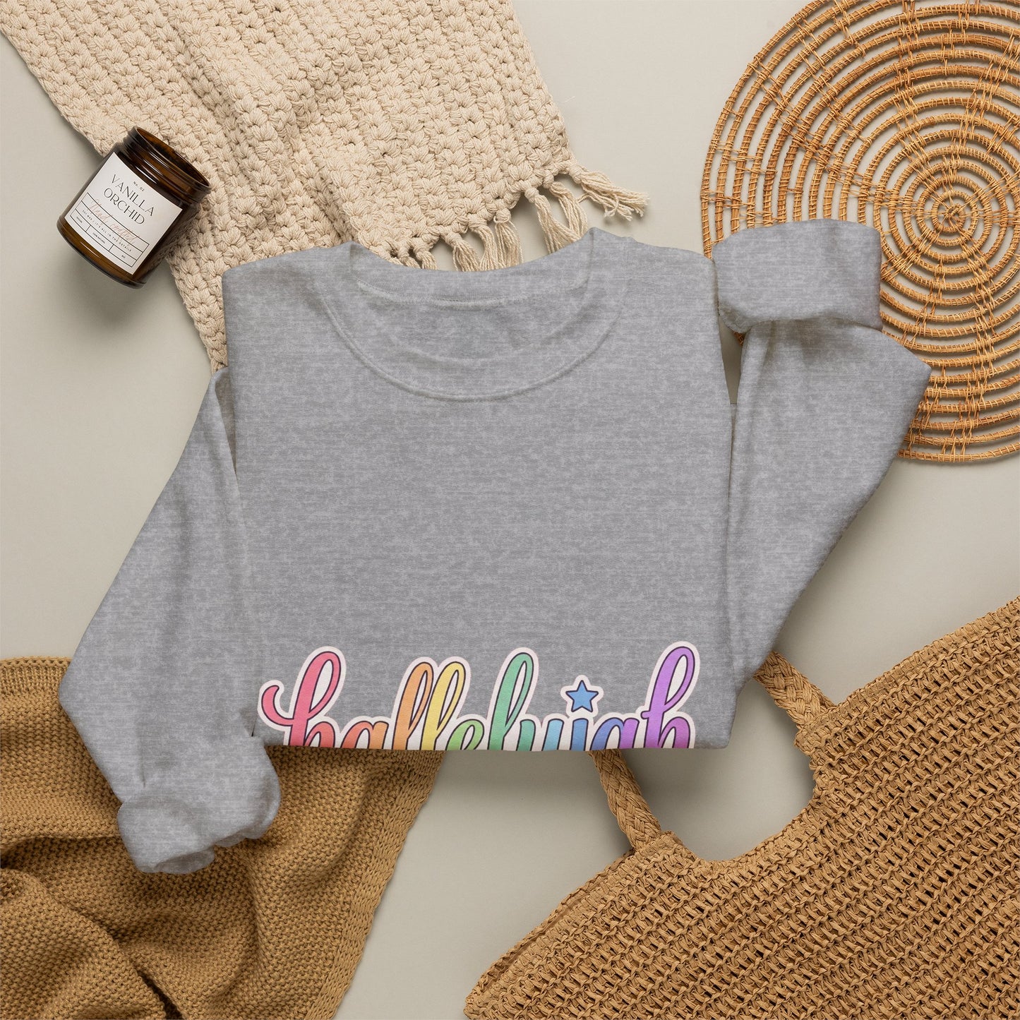 Hallelujah pastel script Sweatshirt | Christian faith typography | Everything Hallelujah trend