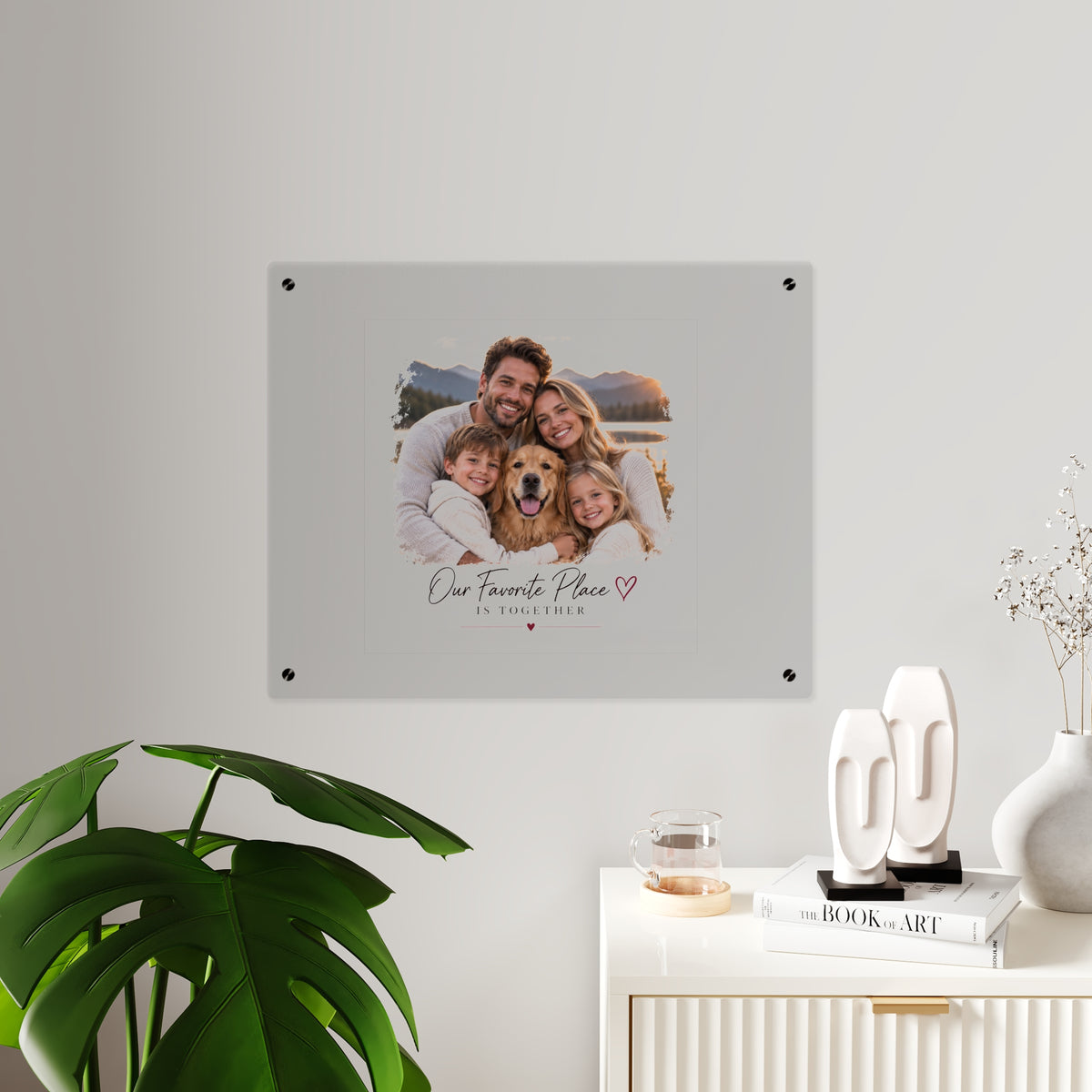 Acrylic Wall Art Panel — Personalized Family Photo "Our Favorite Place Is Together"
