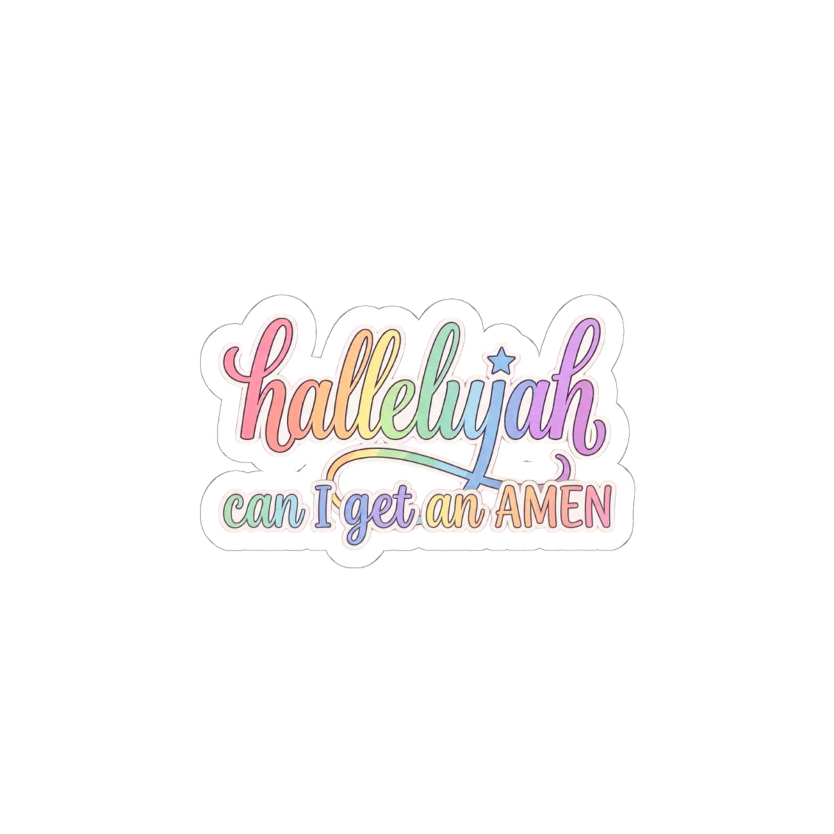Hallelujah can I get an AMEN Sticker | pastel faith typography