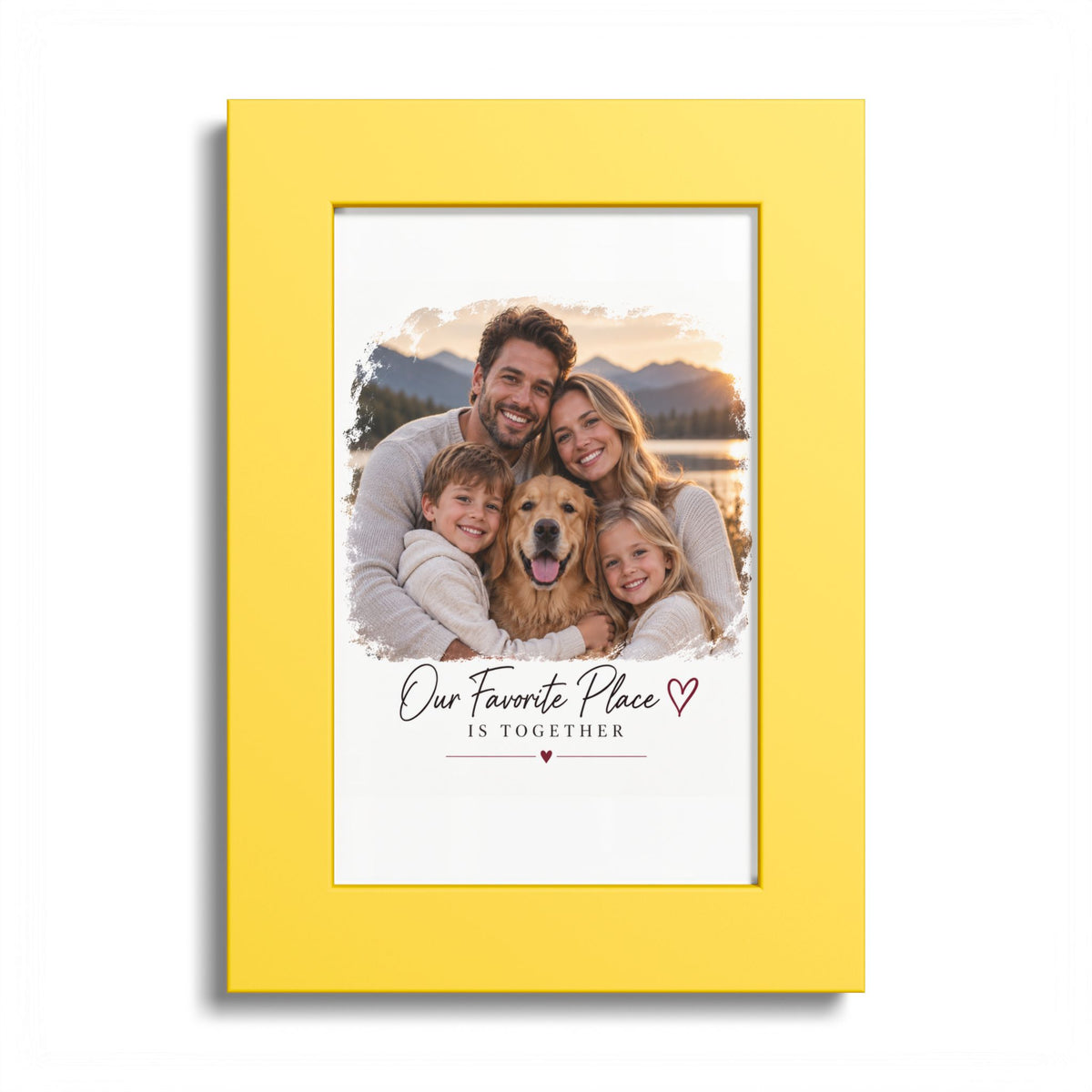Colored Frame Poster – Personalized Family Photo Print (“Our Favorite Place Is Together”)