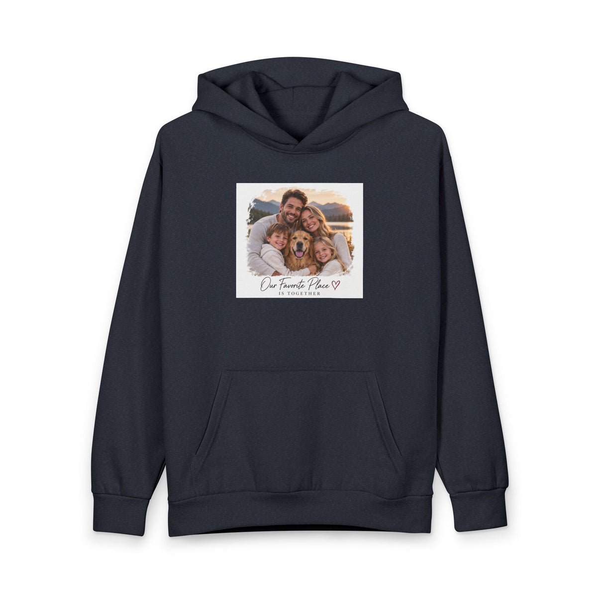 Custom Photo Family Hoodie — "Our Favorite Place" Personalized Pullover