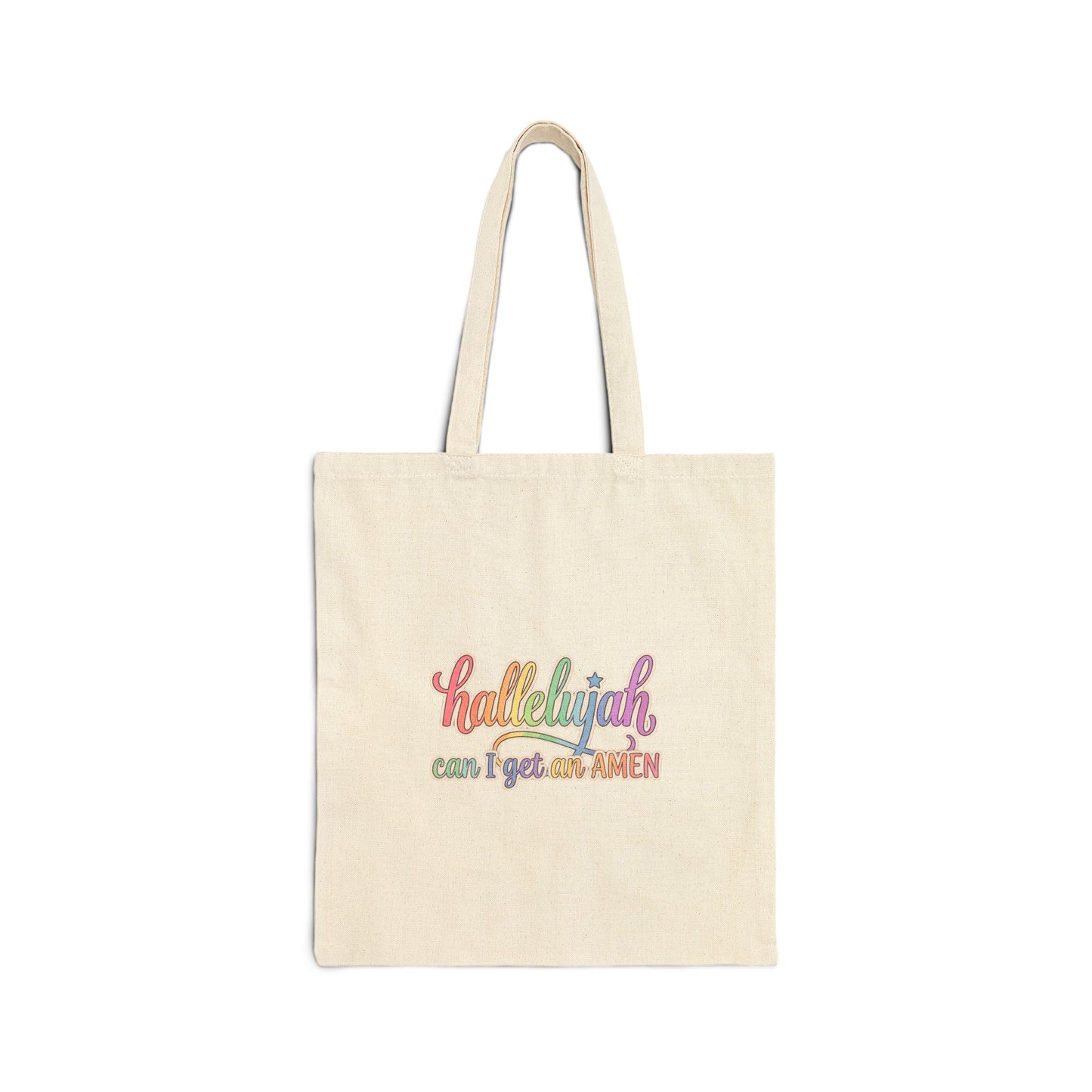 Hallelujah Rainbow Script Tote | Christian Faith Typography, Everyday Gratitude