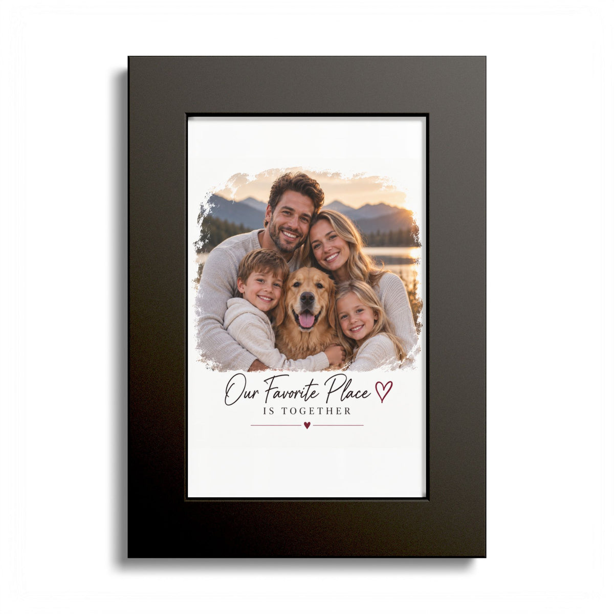 Colored Frame Poster – Personalized Family Photo Print (“Our Favorite Place Is Together”)