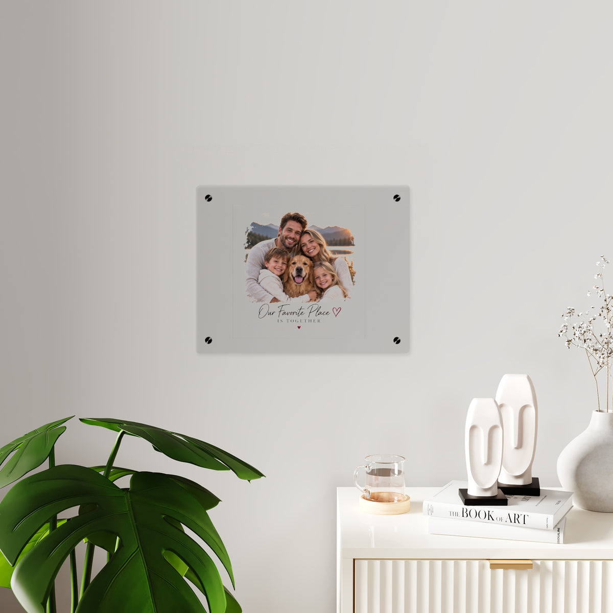 Acrylic Wall Art Panel — Personalized Family Photo "Our Favorite Place Is Together"
