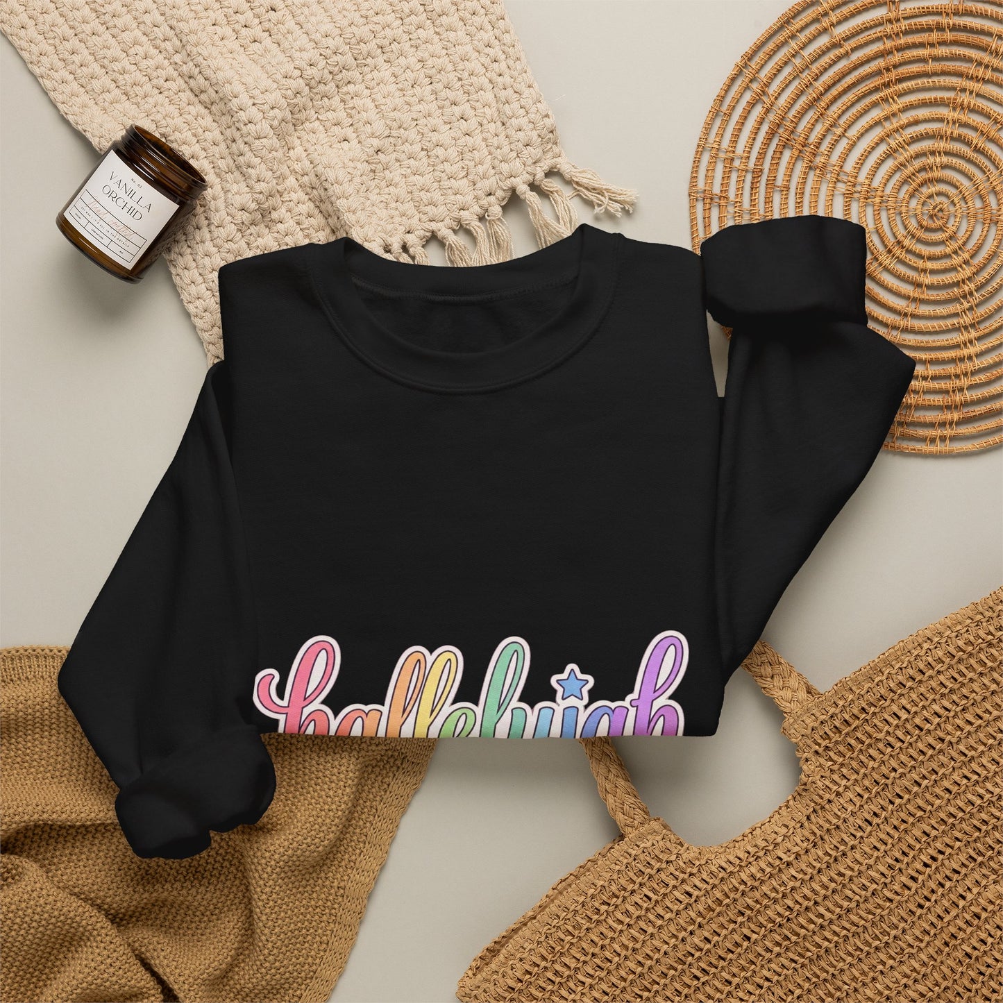 Hallelujah pastel script Sweatshirt | Christian faith typography | Everything Hallelujah trend