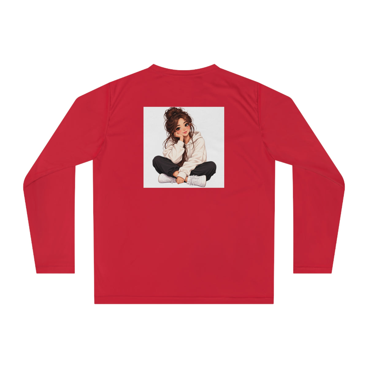 Cozy Girl Illustration Performance Long Sleeve Shirt