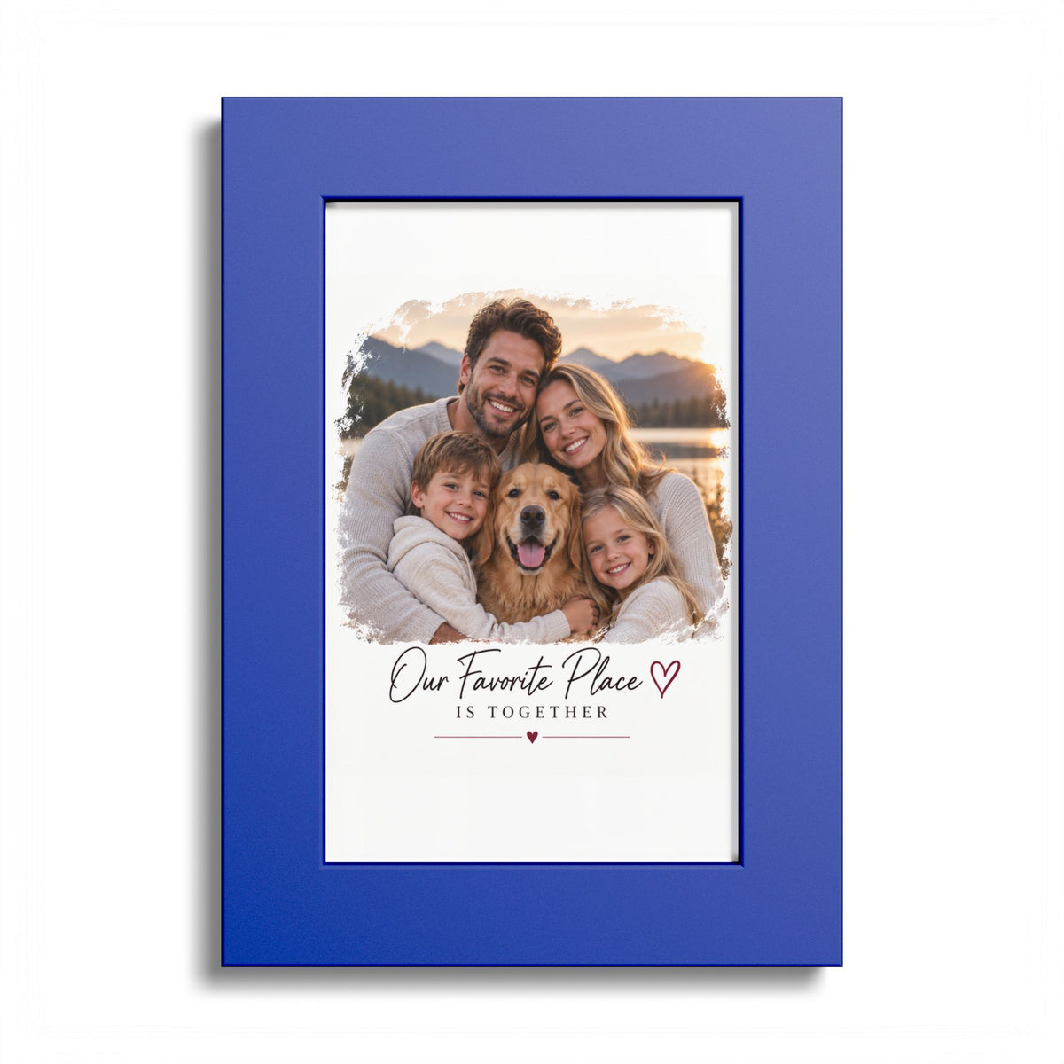 Colored Frame Poster – Personalized Family Photo Print (“Our Favorite Place Is Together”)