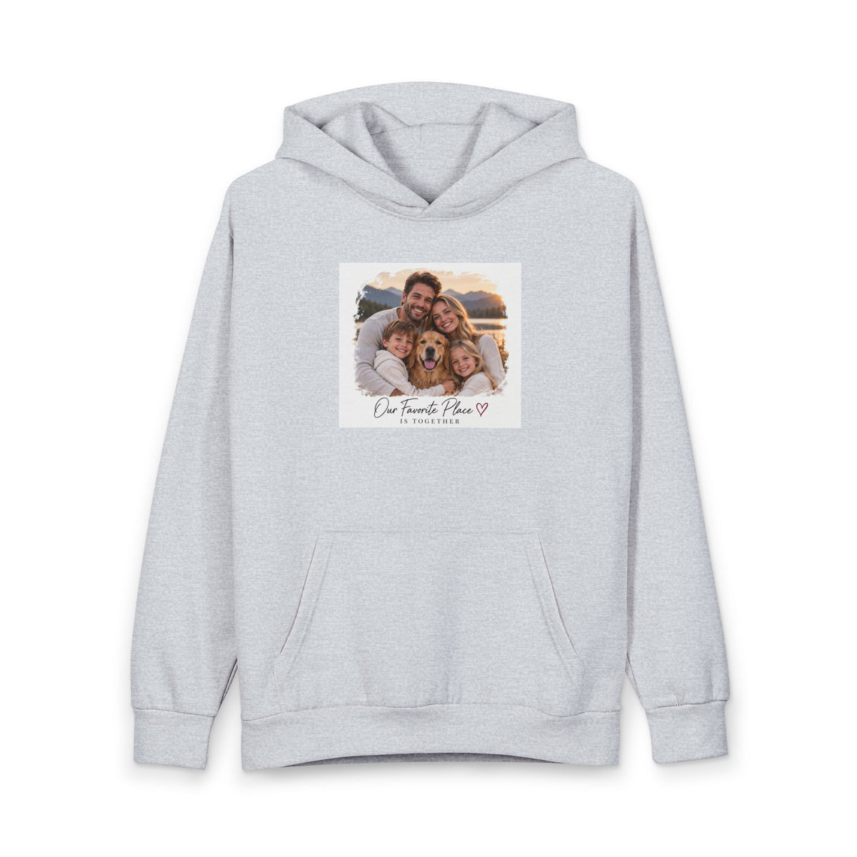 Custom Photo Family Hoodie — "Our Favorite Place" Personalized Pullover