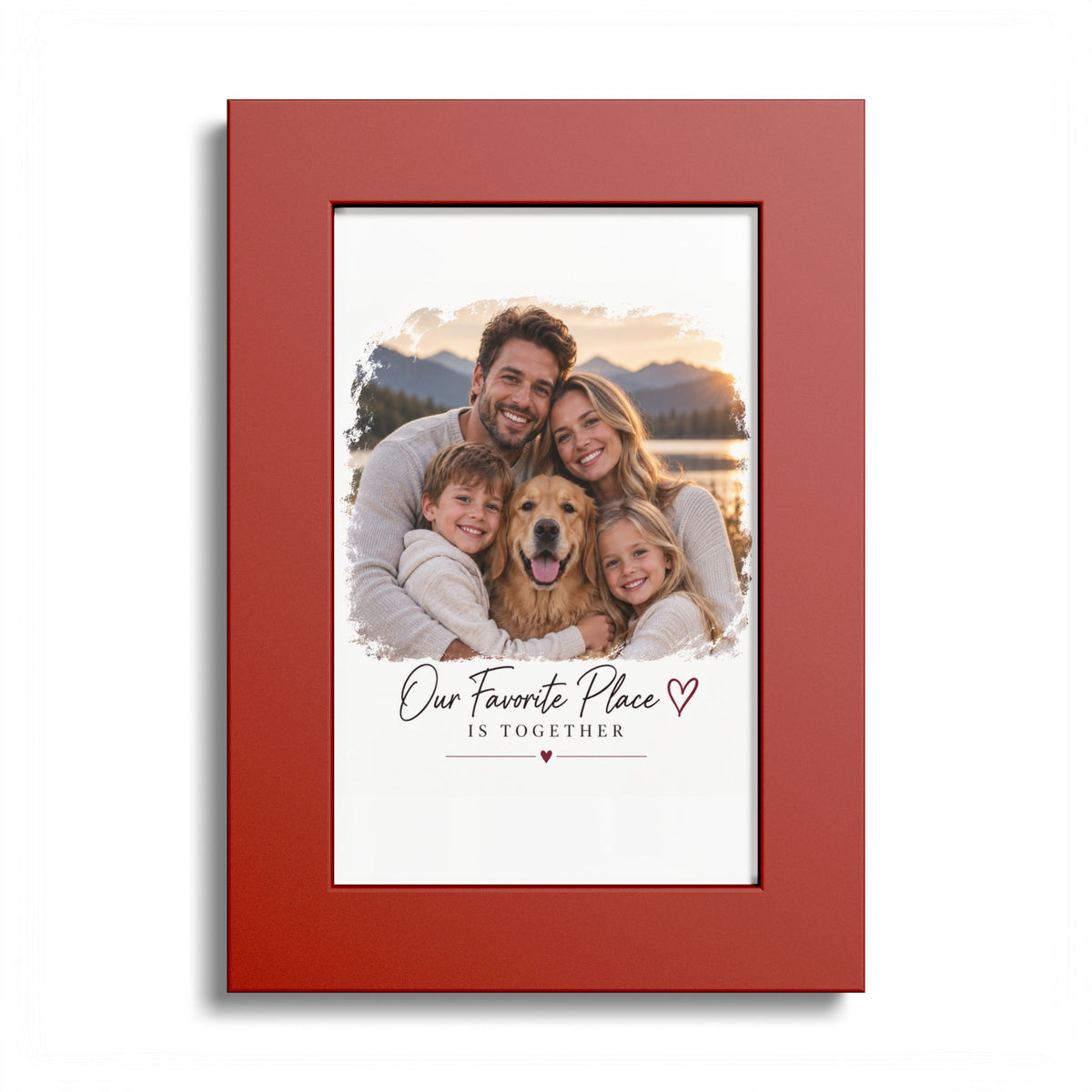 Colored Frame Poster – Personalized Family Photo Print (“Our Favorite Place Is Together”)