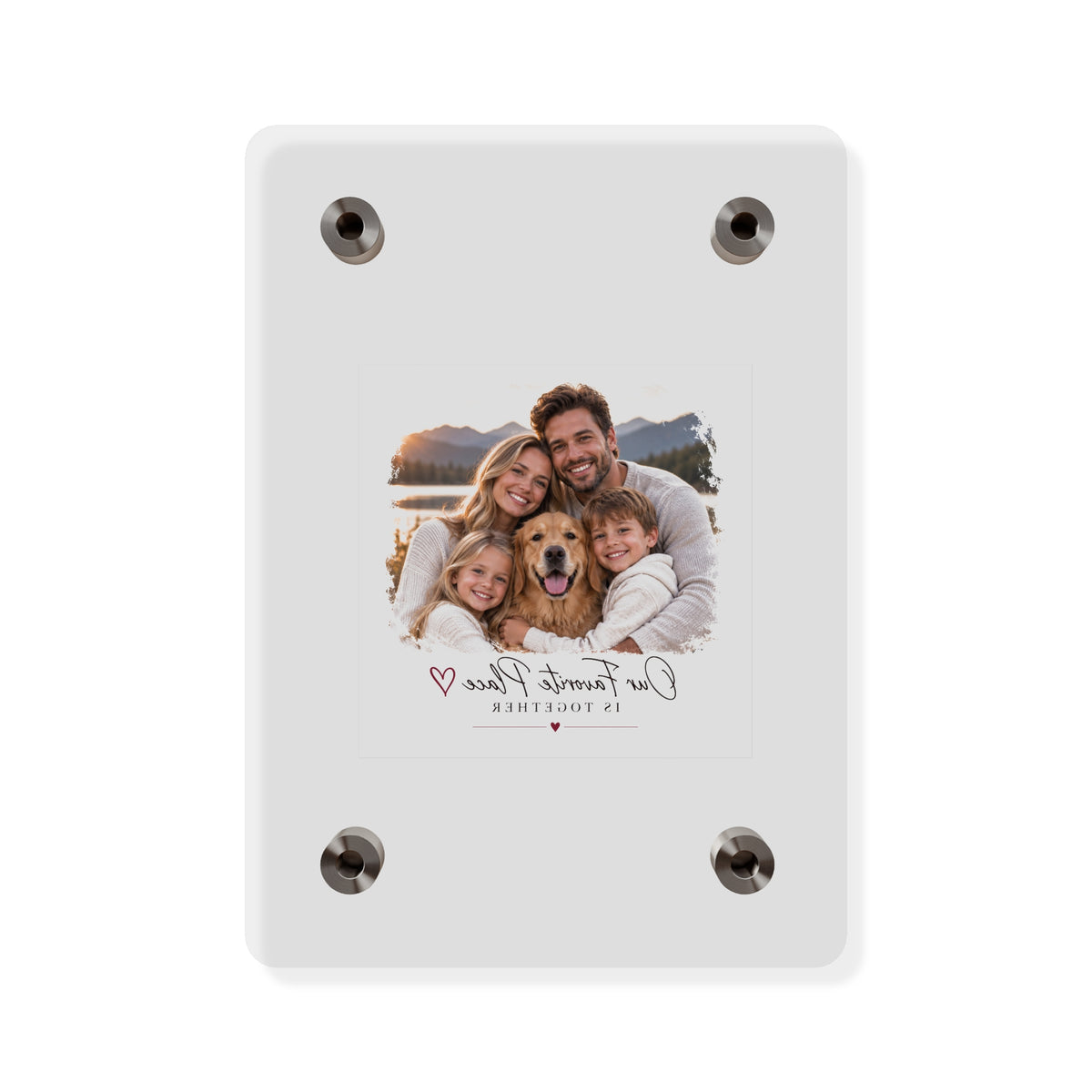 Acrylic Wall Art Panel — Personalized Family Photo "Our Favorite Place Is Together"