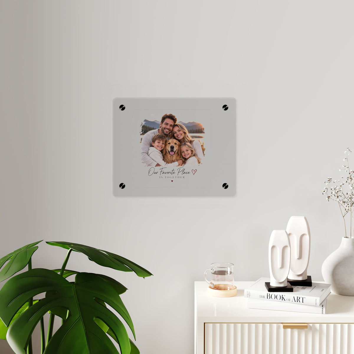 Acrylic Wall Art Panel — Personalized Family Photo "Our Favorite Place Is Together"