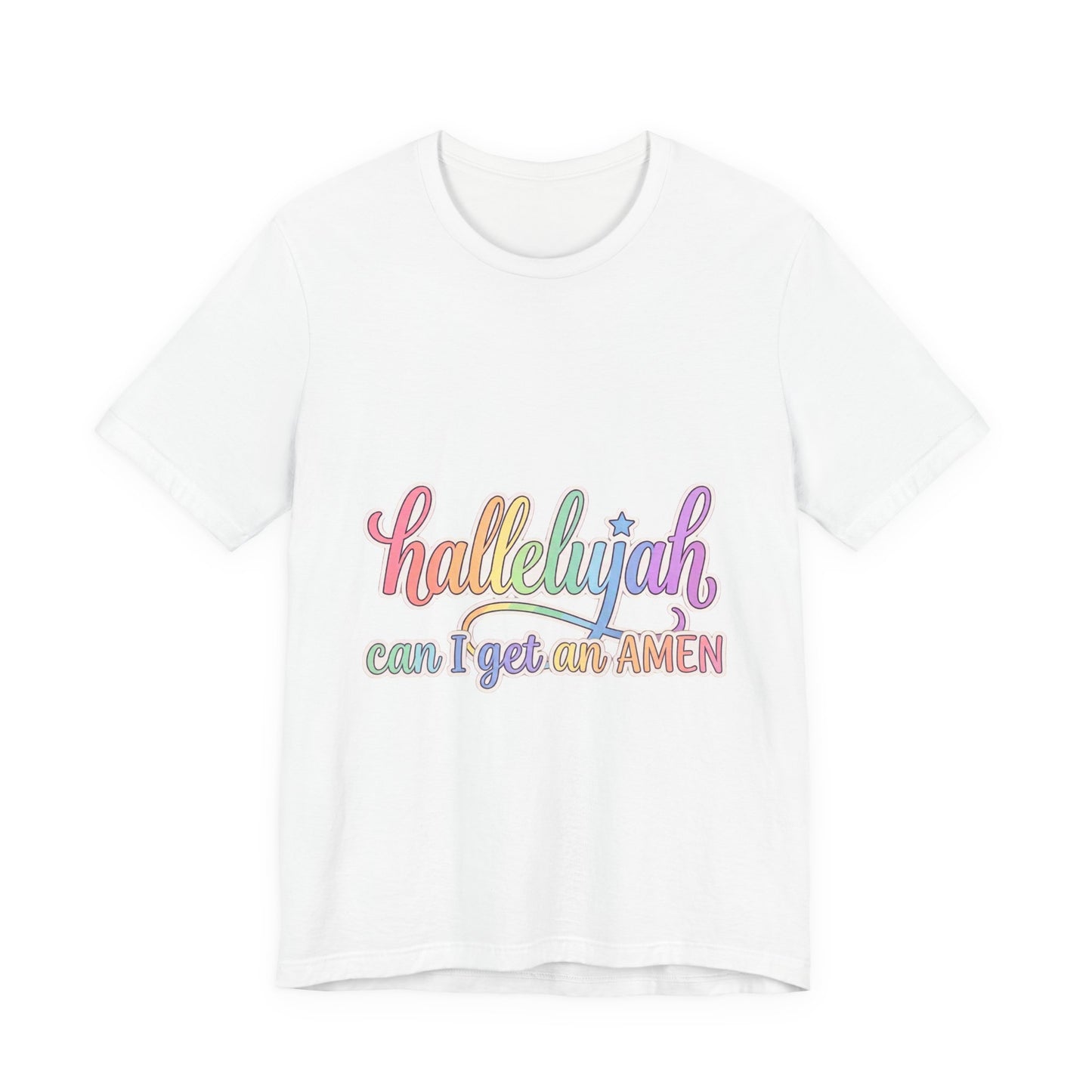Hallelujah can I get an Amen T-Shirt | Christian faith typography, colorful praise