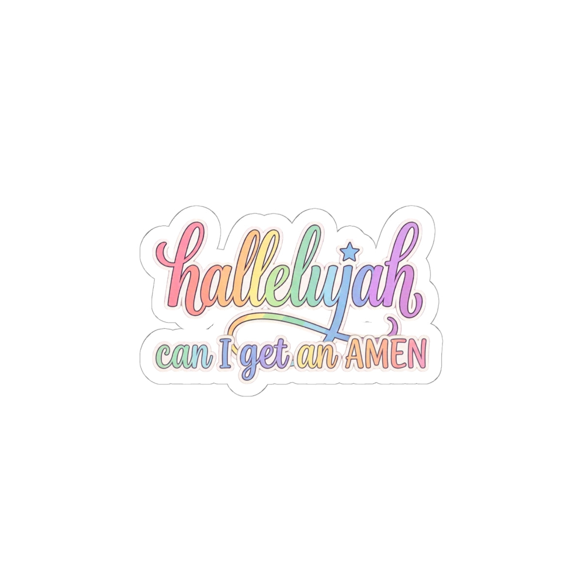 Hallelujah can I get an AMEN Sticker | pastel faith typography
