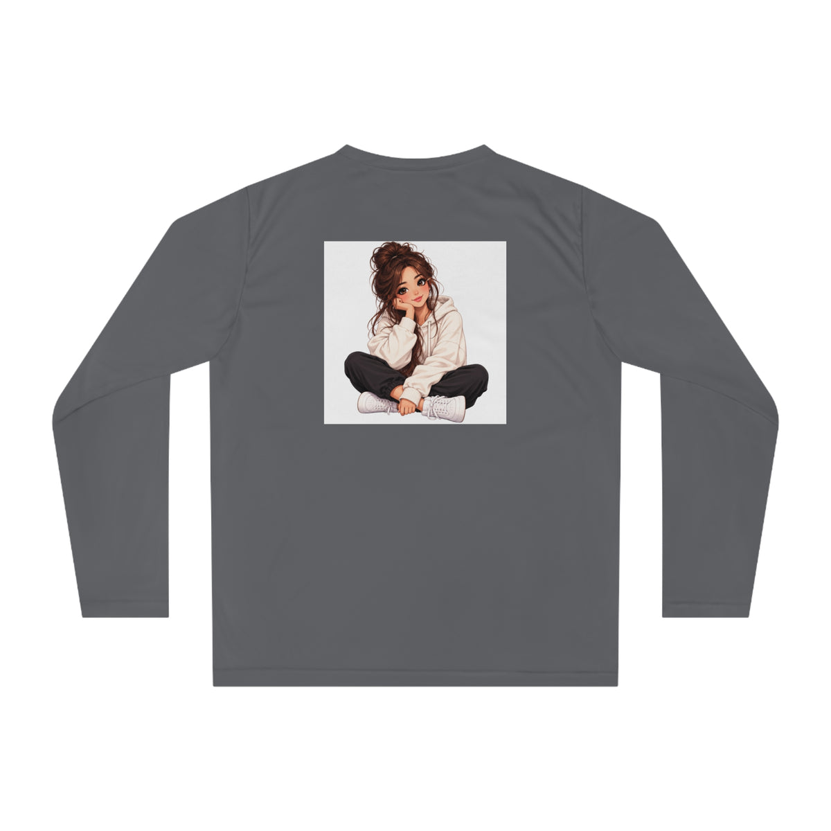 Cozy Girl Illustration Performance Long Sleeve Shirt