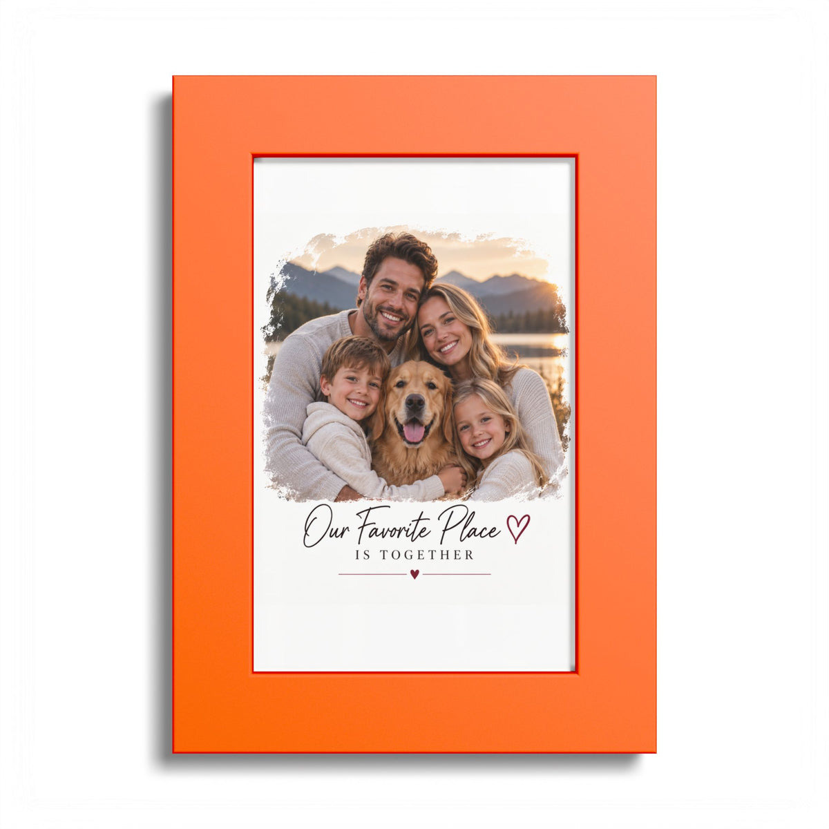 Colored Frame Poster – Personalized Family Photo Print (“Our Favorite Place Is Together”)