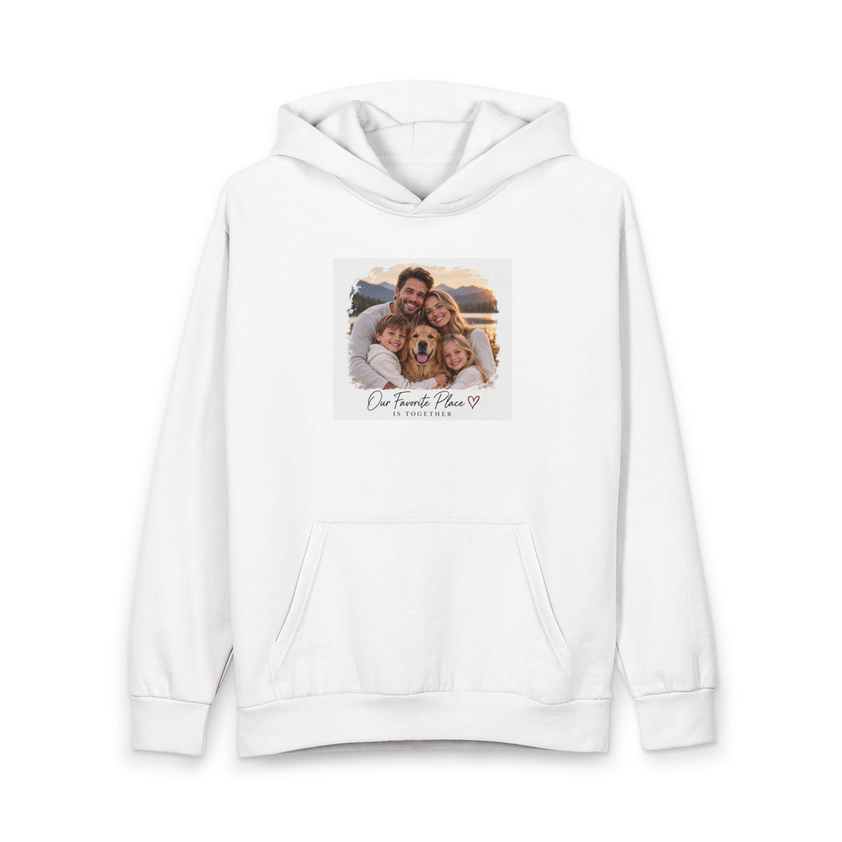 Custom Photo Family Hoodie — "Our Favorite Place" Personalized Pullover