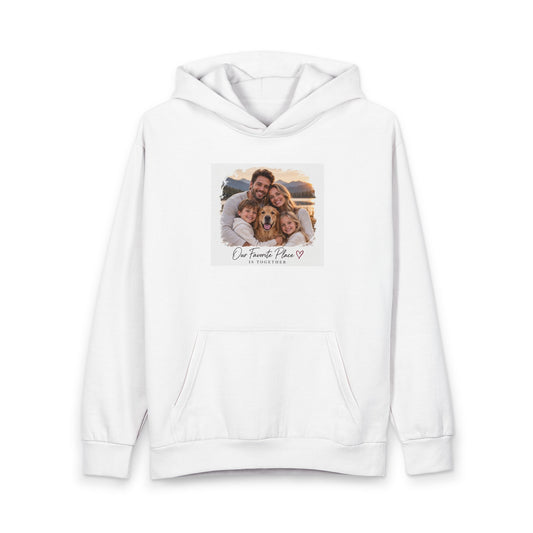 Custom Photo Family Hoodie — "Our Favorite Place" Personalized Pullover