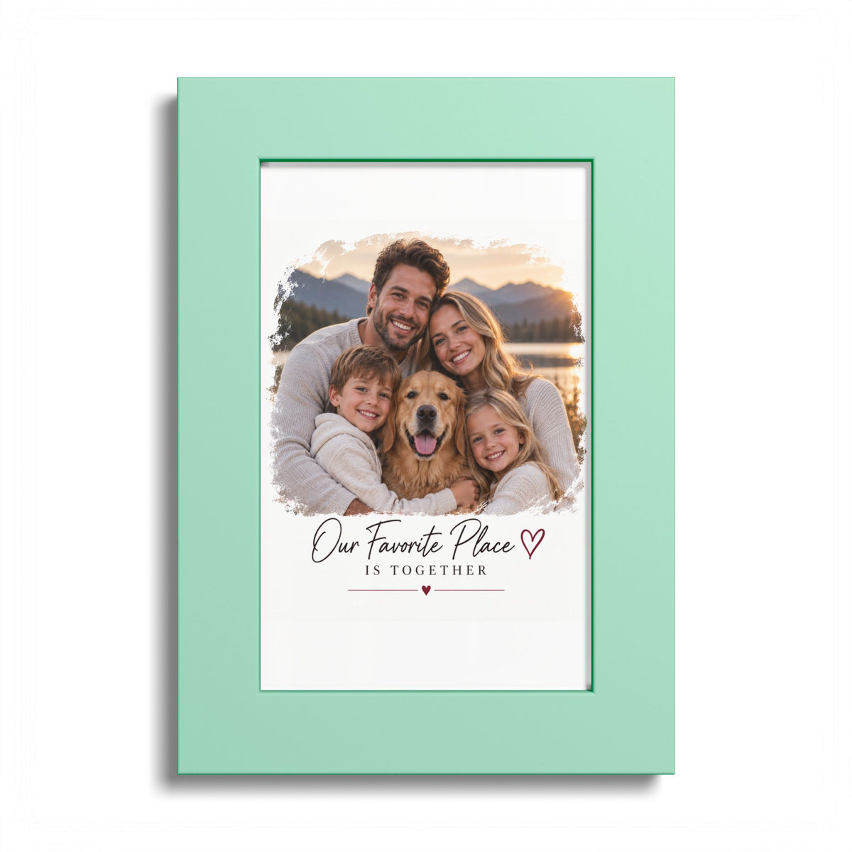 Colored Frame Poster – Personalized Family Photo Print (“Our Favorite Place Is Together”)