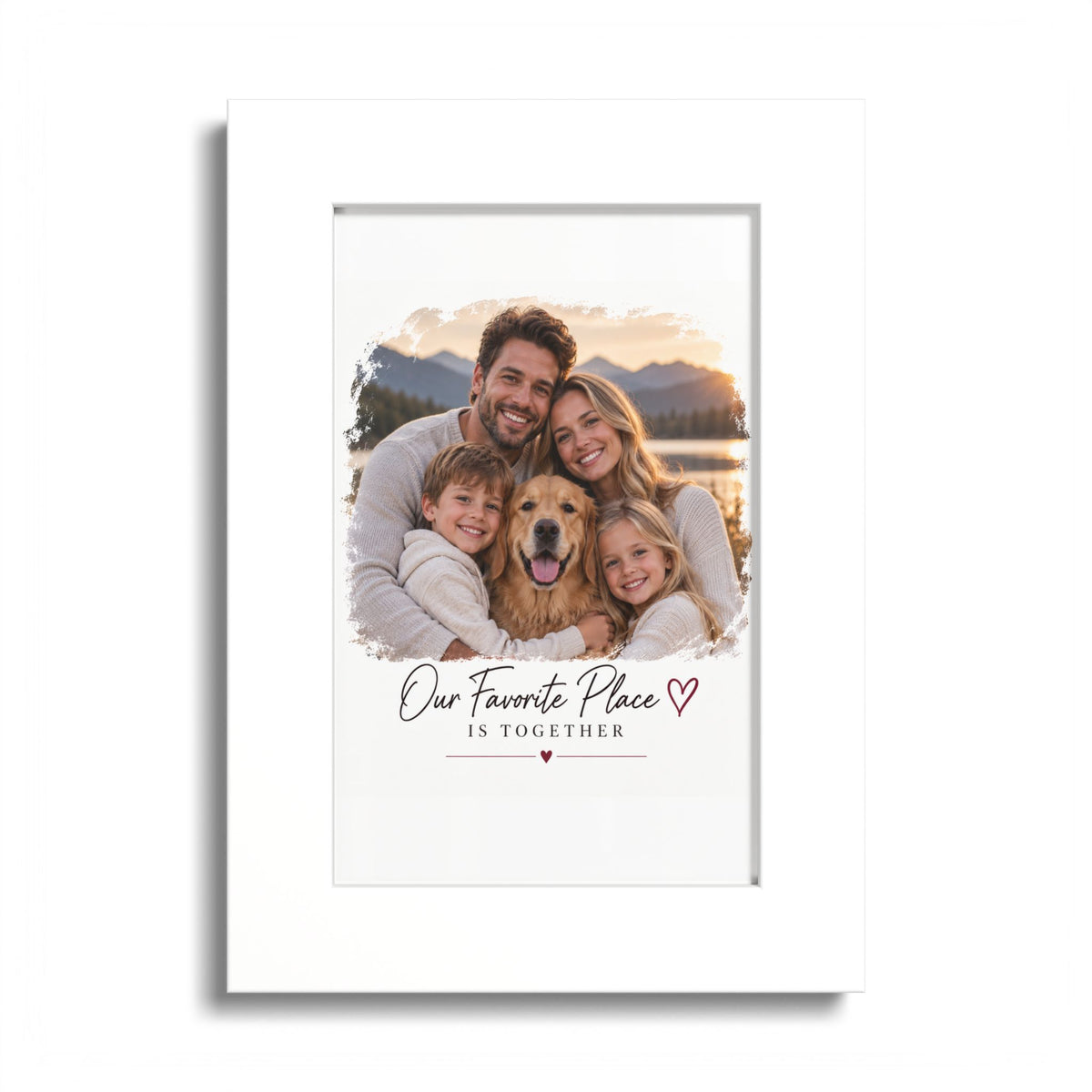 Colored Frame Poster – Personalized Family Photo Print (“Our Favorite Place Is Together”)