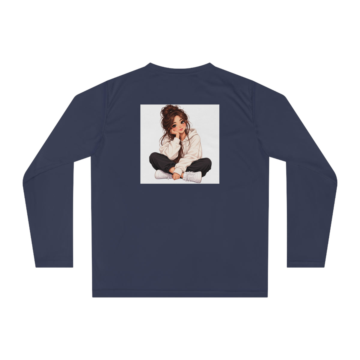 Cozy Girl Illustration Performance Long Sleeve Shirt