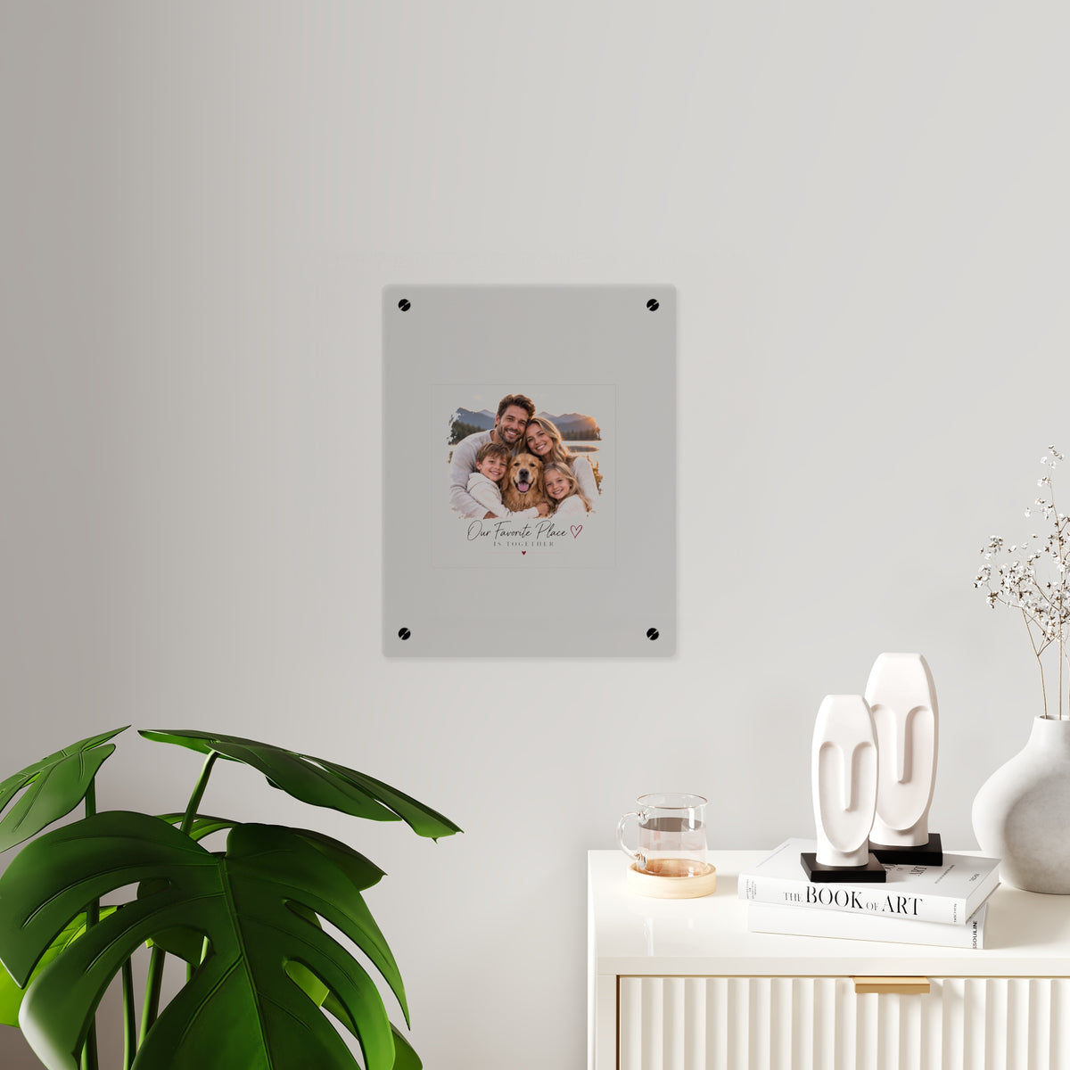 Acrylic Wall Art Panel — Personalized Family Photo "Our Favorite Place Is Together"