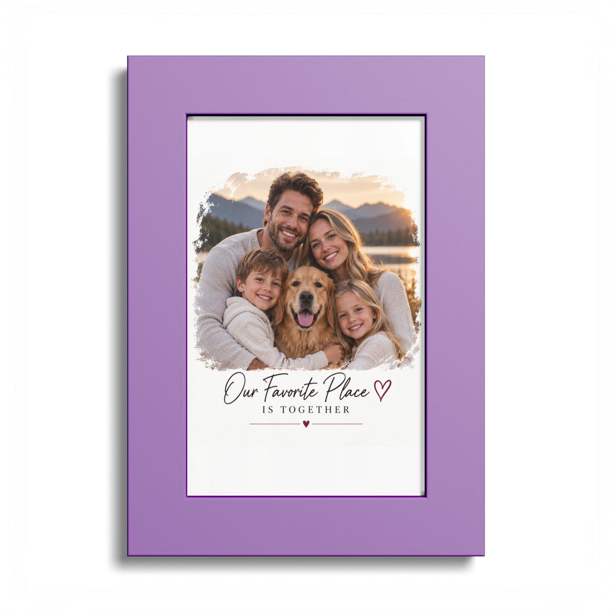 Colored Frame Poster – Personalized Family Photo Print (“Our Favorite Place Is Together”)