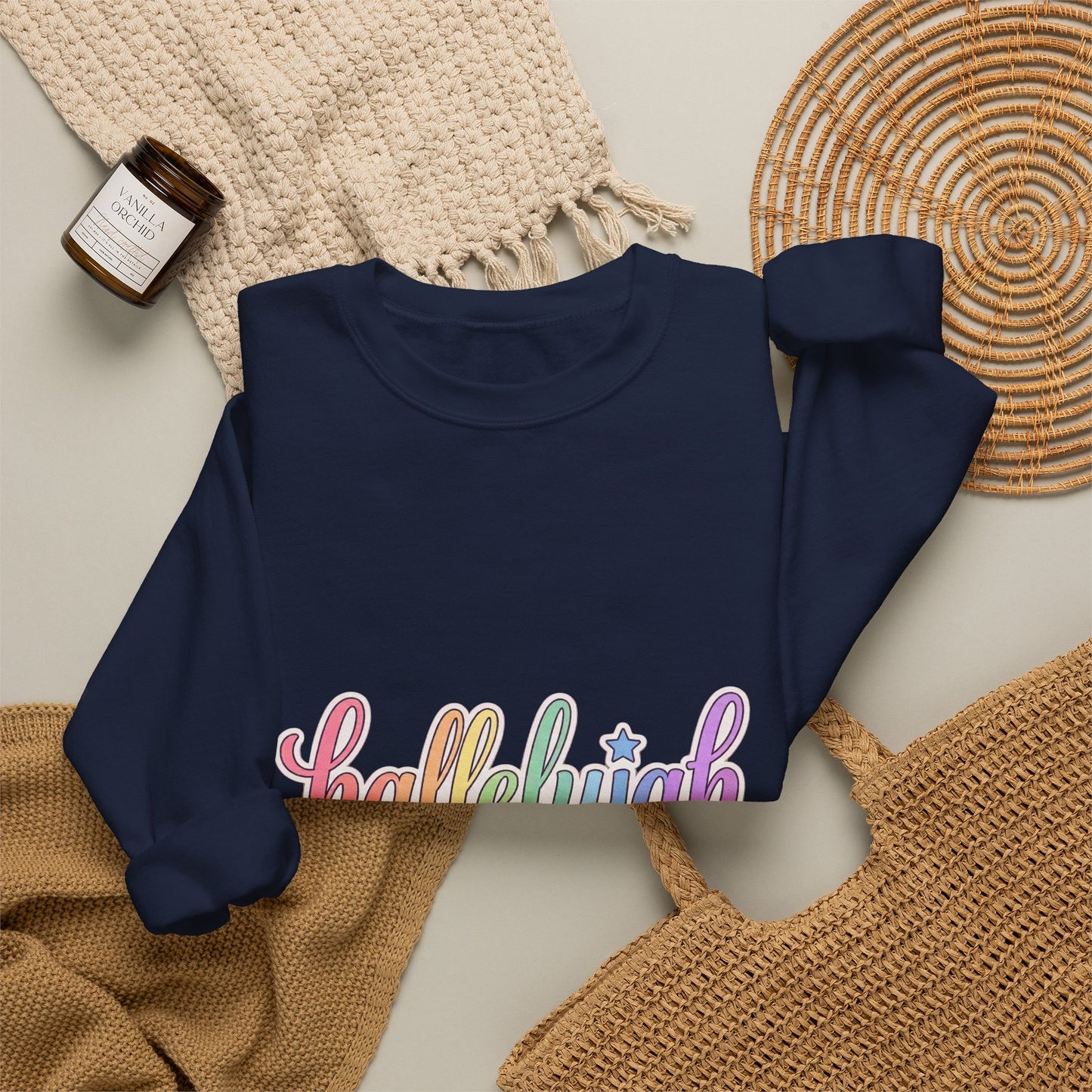 Hallelujah pastel script Sweatshirt | Christian faith typography | Everything Hallelujah trend