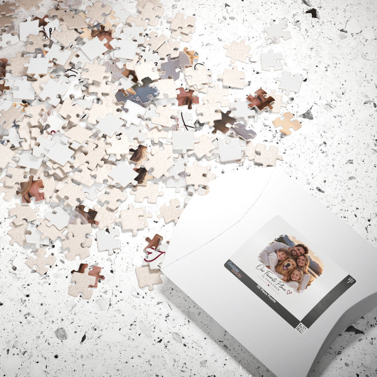 Our Favorite Place Is Together Photo Puzzle — Personalized Family & Pet Jigsaw (110–1014 pcs)