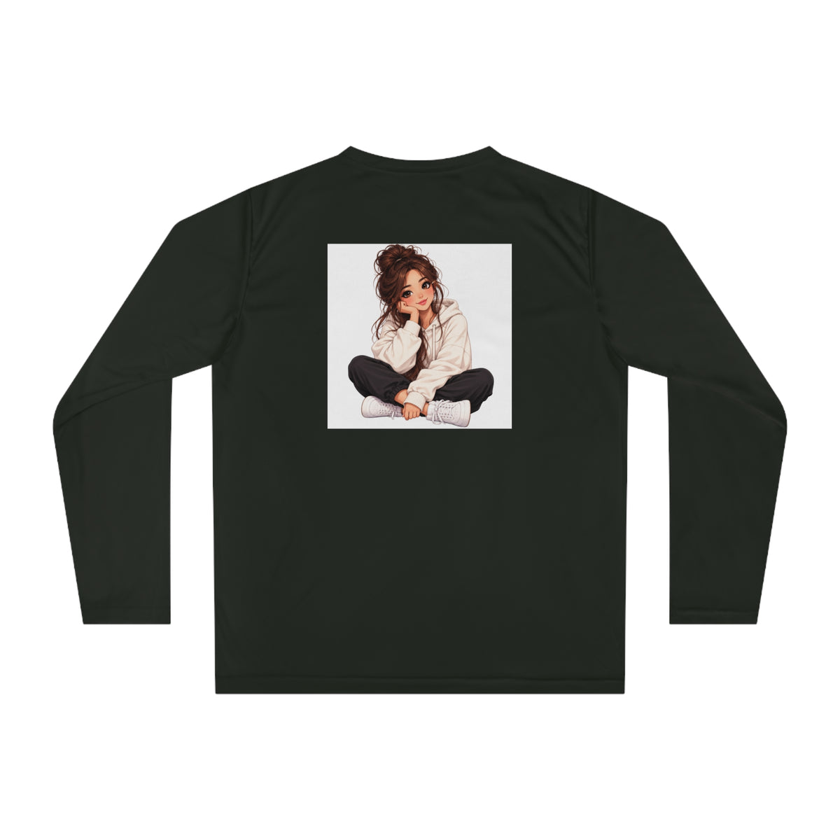Cozy Girl Illustration Performance Long Sleeve Shirt