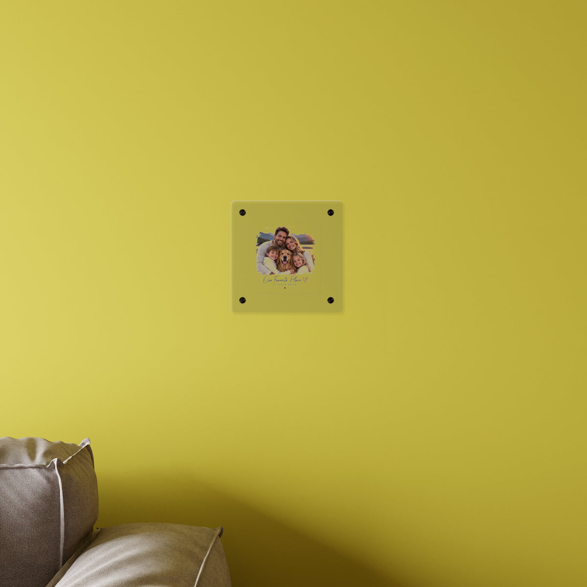 Acrylic Wall Art Panel — Personalized Family Photo "Our Favorite Place Is Together"