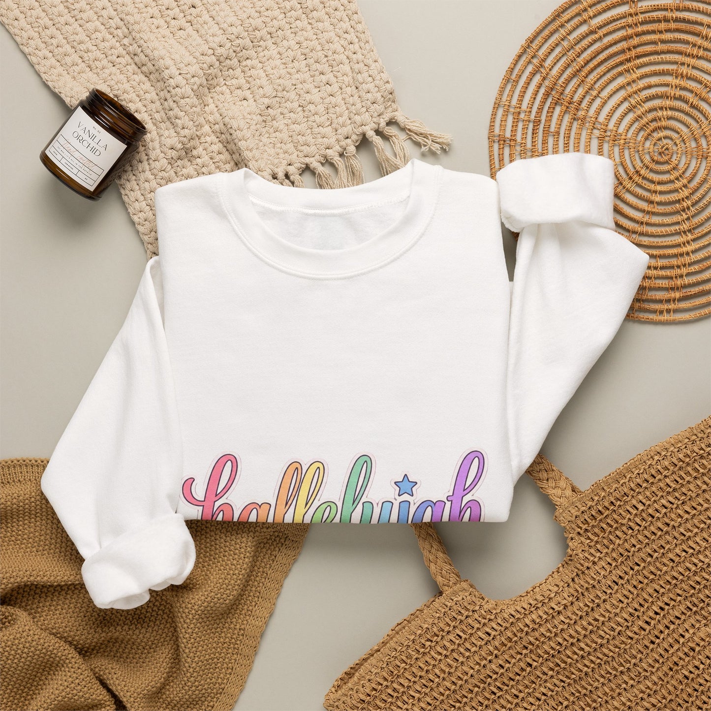 Hallelujah pastel script Sweatshirt | Christian faith typography | Everything Hallelujah trend