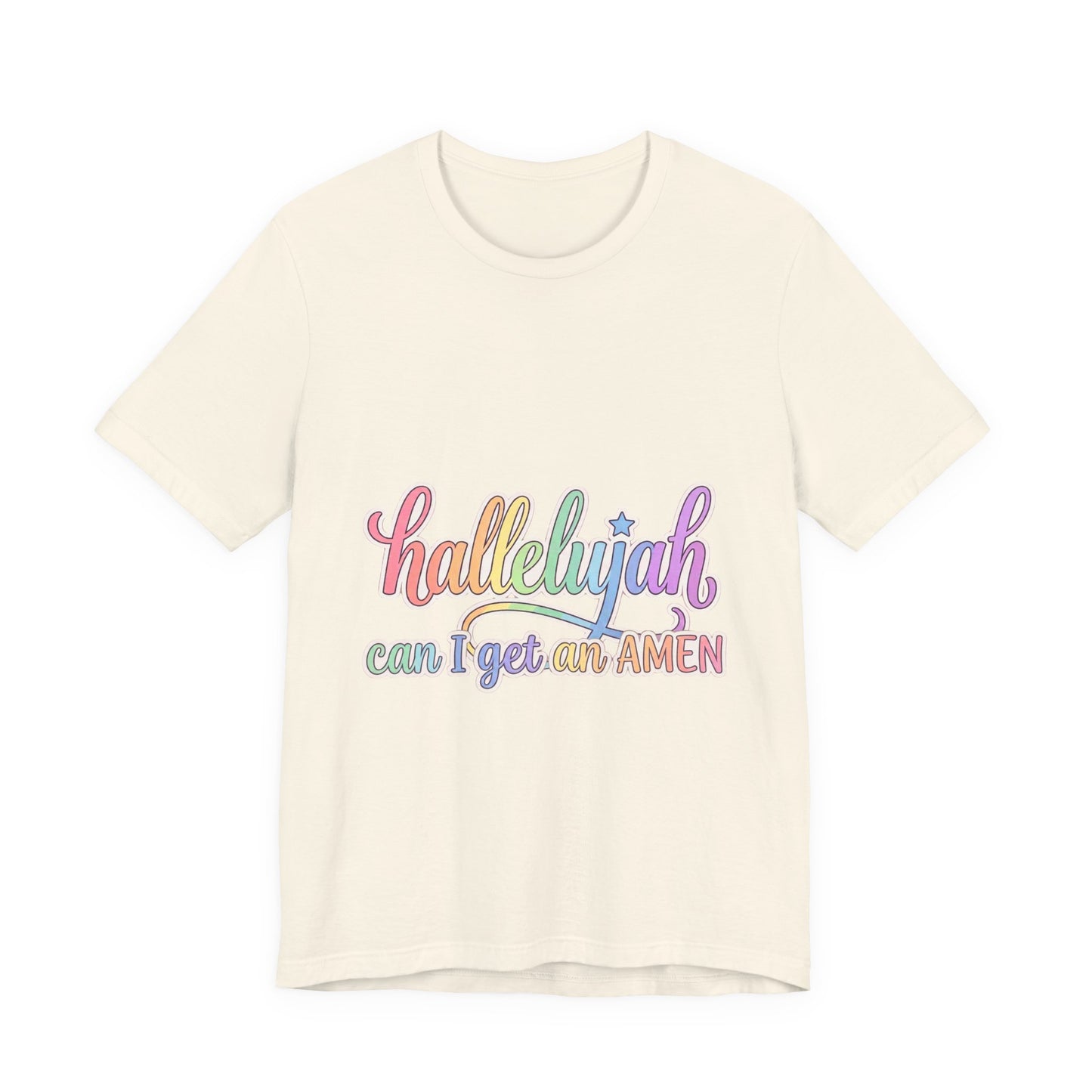 Hallelujah can I get an Amen T-Shirt | Christian faith typography, colorful praise