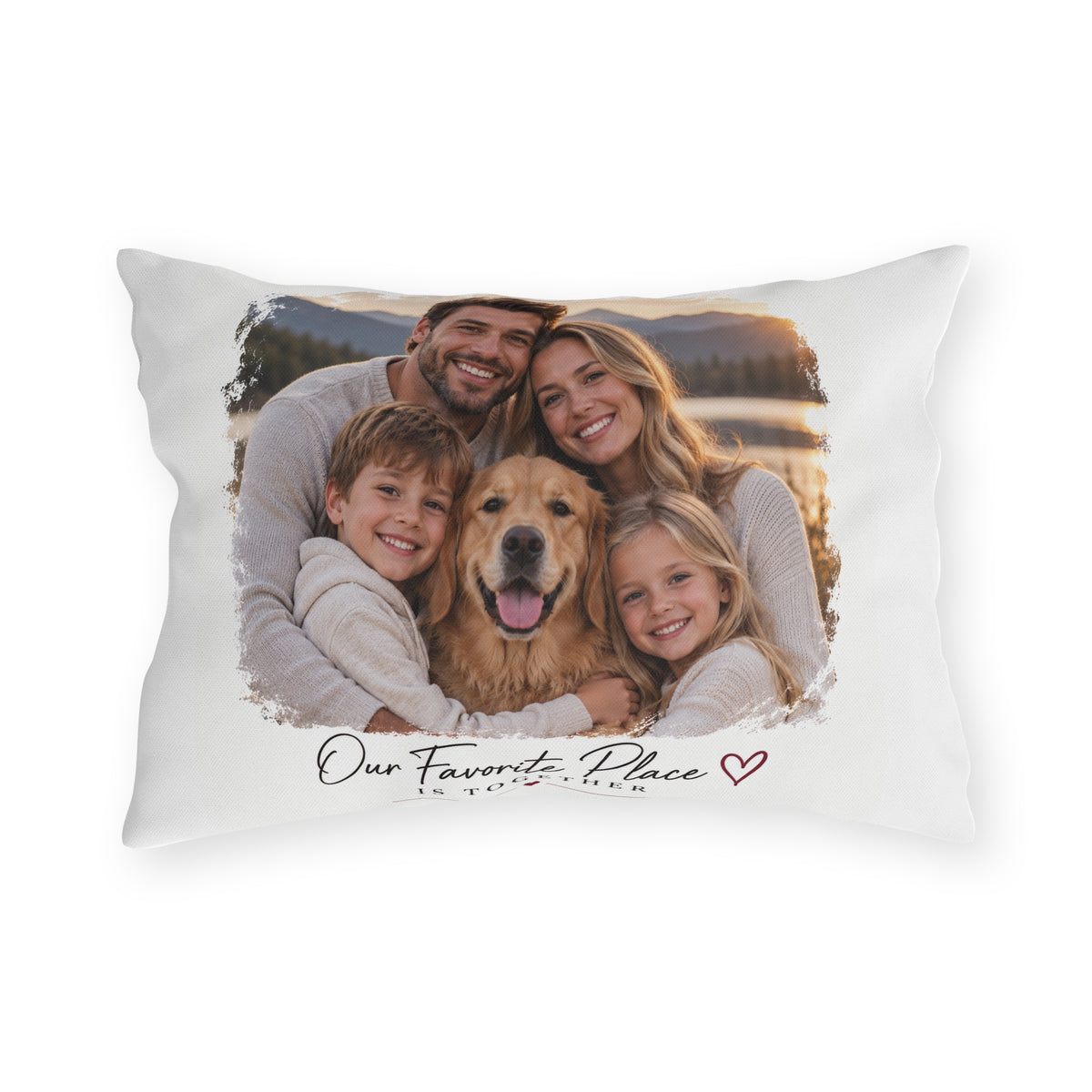Outdoor Pillow – Our Favorite Place Is Together Personalized Photo Pillow