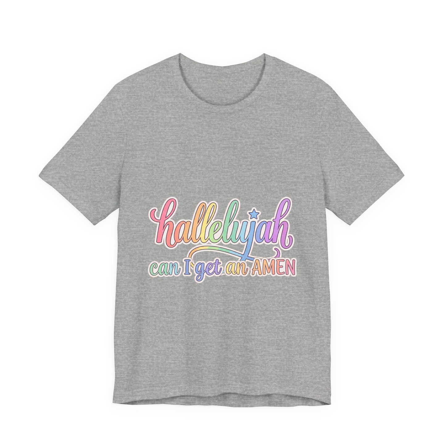 Hallelujah can I get an Amen T-Shirt | Christian faith typography, colorful praise