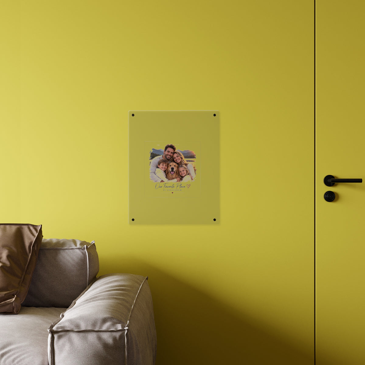 Acrylic Wall Art Panel — Personalized Family Photo "Our Favorite Place Is Together"
