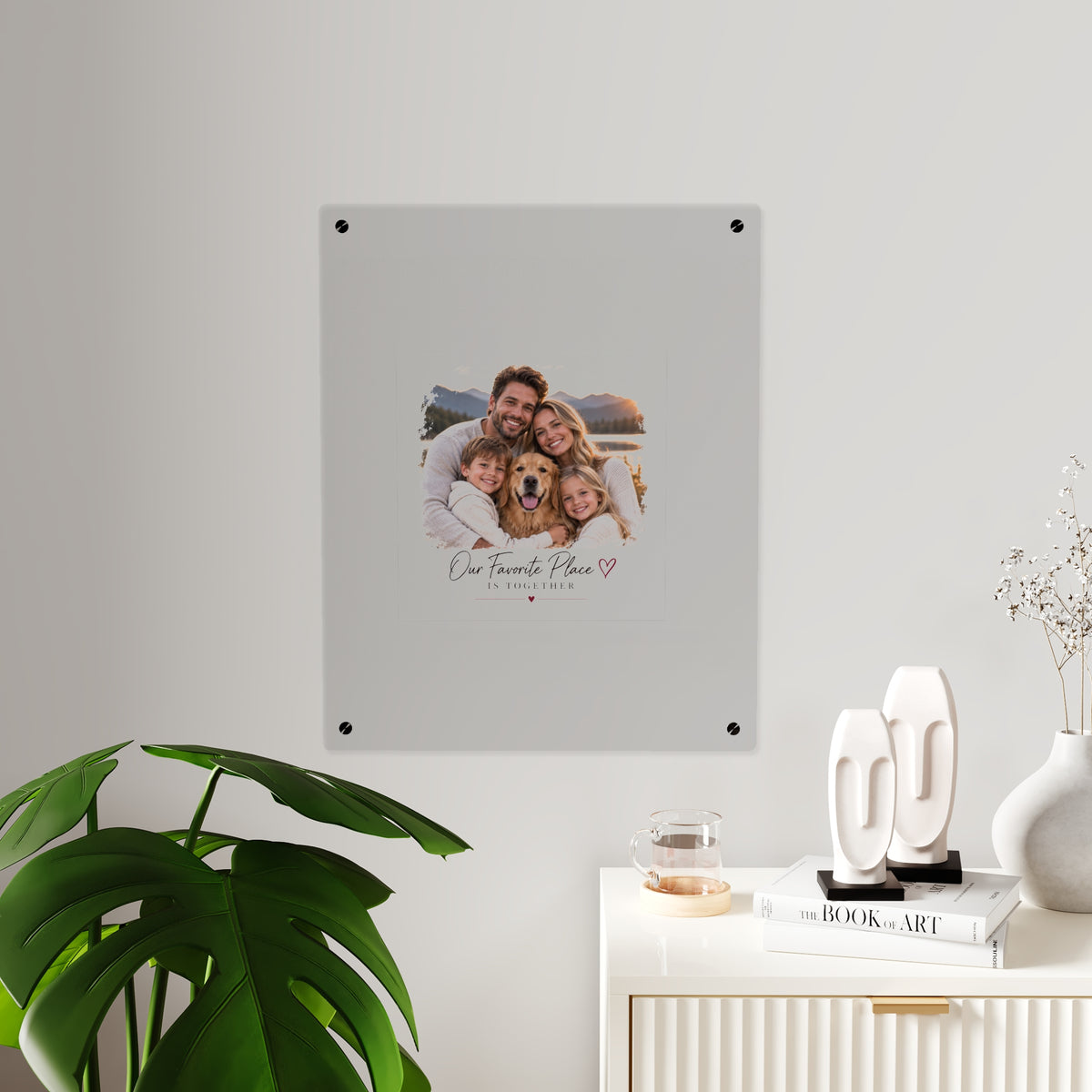Acrylic Wall Art Panel — Personalized Family Photo "Our Favorite Place Is Together"