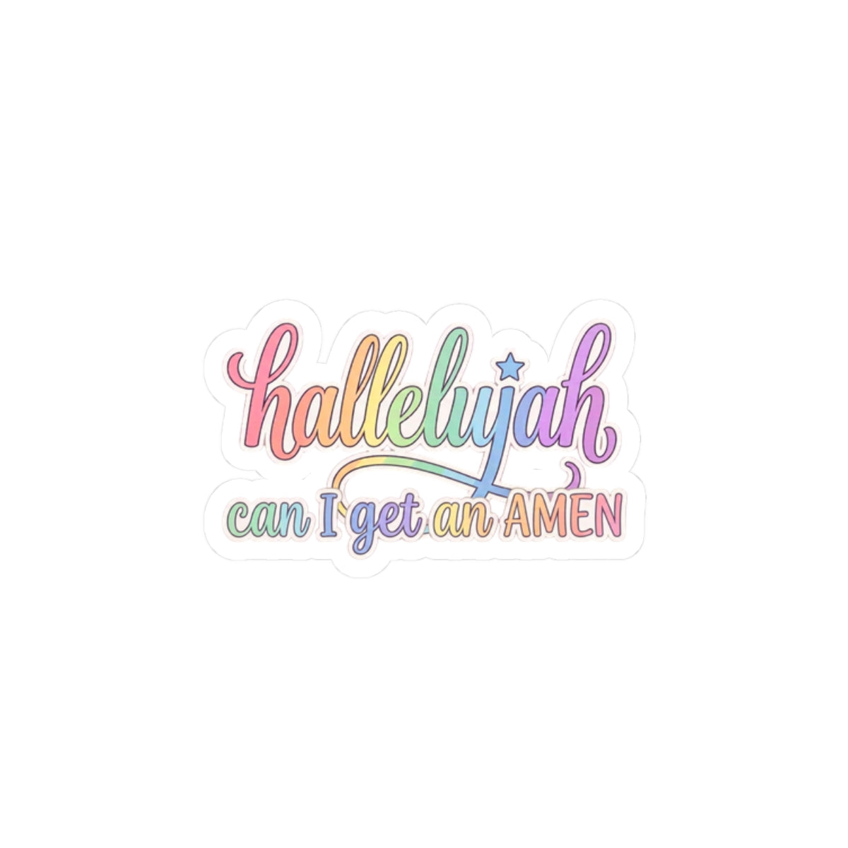 Hallelujah can I get an AMEN Sticker | pastel faith typography