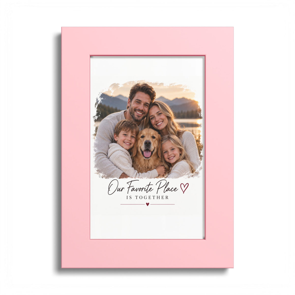 Colored Frame Poster – Personalized Family Photo Print (“Our Favorite Place Is Together”)