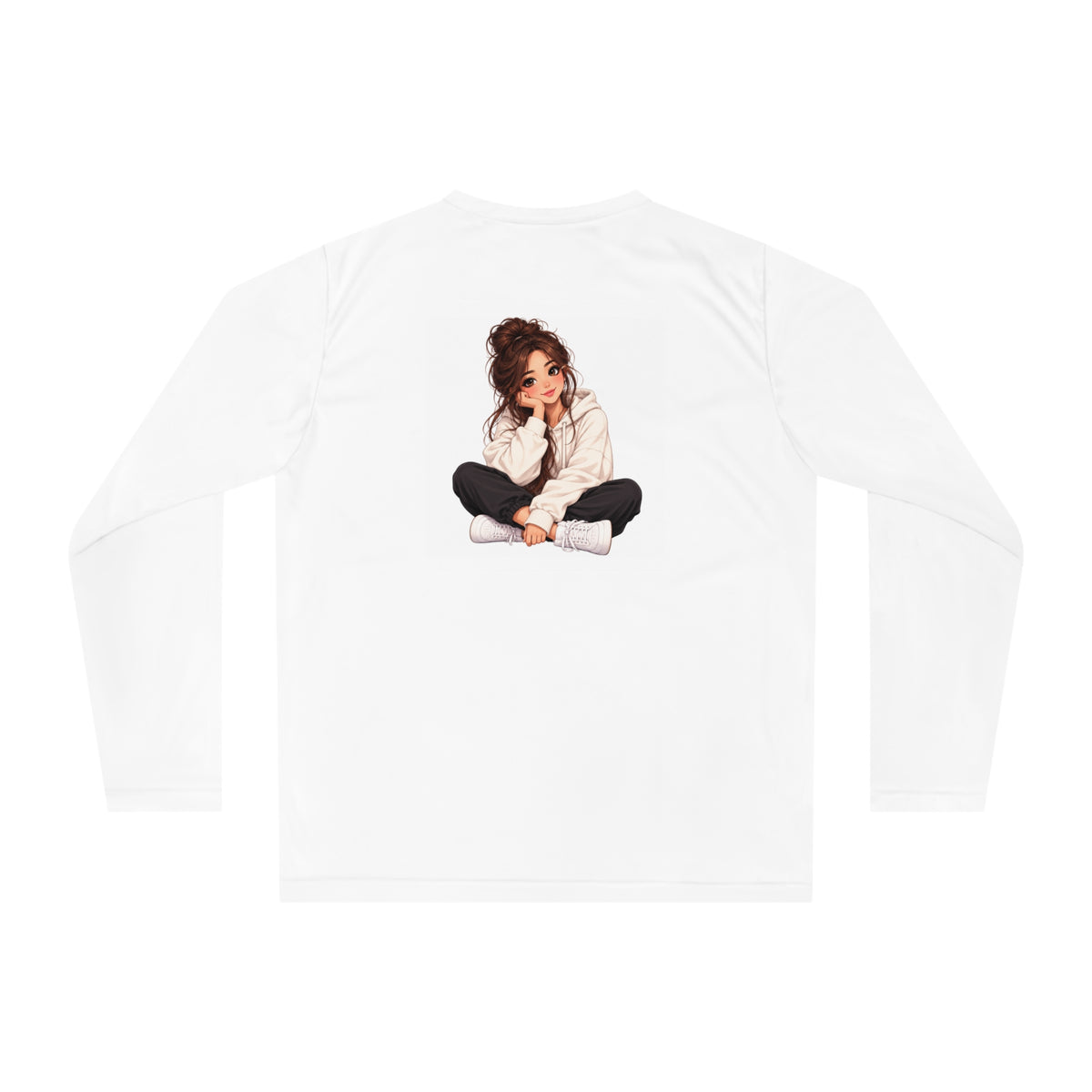 Cozy Girl Illustration Performance Long Sleeve Shirt